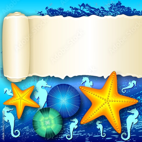 Vector: Starfish on scratched Paper Label-Stelle Marine su Sfondo Carta Starfish on scratched Paper Label-Stelle Marine su Sfondo Carta