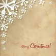 Merry Christmas Vintage Postkarte Schneeflocke Hintergrund
