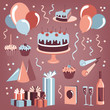 Set of celebration design elements ( vector in CMYK colors)