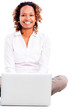 Business woman working on a laptop
