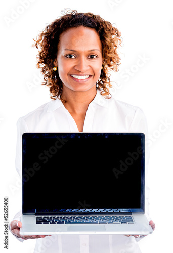Photo: Business woman with a laptop Business woman with a laptop