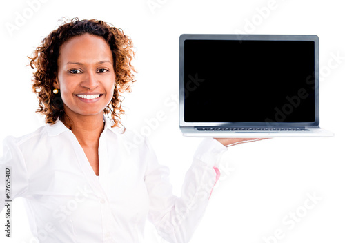 Photo: Business woman with a computer Business woman with a computer