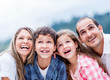Happy family outdoors