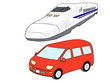 新幹線と車