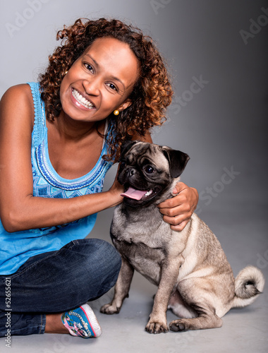 Photo: Happy woman with a dog Happy woman with a dog