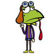 cartoon frog pilot