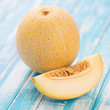 Fruits: Galia melon, studio shot