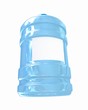 Bottle with clean blue water