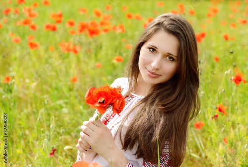 Photo: girl with poppies girl with poppies
