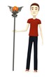 3d render of cartoon character with staff