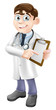 Vektor: Doctor Holding Clipboard Cartoon Doctor Holding Clipboard Cartoon