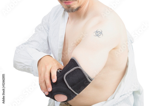 Photo: Elbow brace. Elbow brace.