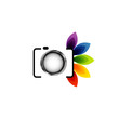 Photography logo with colorful leaves