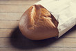 Delicious bread on a wood table