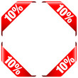 4 Banner "10%" Red