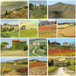 country houses in  scenic tuscan landscape  - collage