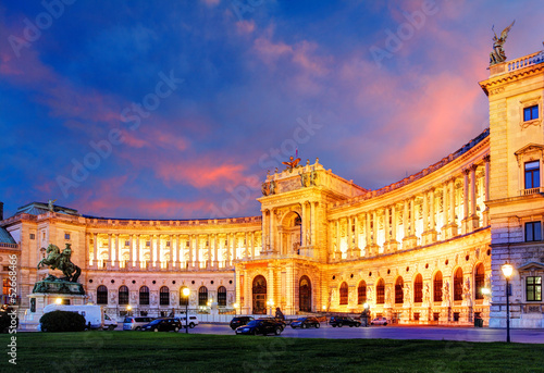 Photo: Vienna Hofburg Imperial Palace at night, - Austria Vienna Hofburg Imperial Palace at night, - Austria