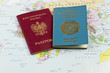 ethnic polish emigrant  .Passports on the map