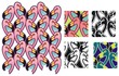 Flamingo pattern with tiles and variations
