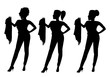 sixties chick silhouettes in different styles