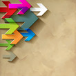 Pfeil Weiter Ecke Hintergrund Bunt Papier Vintage