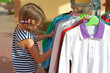 beautiful girl choose right clothes
