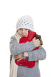 Photo: winter kid with hot water bottle winter kid with hot water bottle