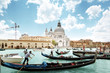 gondolas on Canal and Basilica Santa Maria della Salute, Venice,