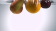 Fresh Fruit being shot as they submerged under water.