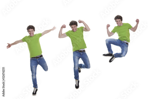 Photo: smiling teen jumping smiling teen jumping