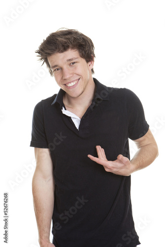 Photo: proud satisfied student or young man proud satisfied student or young man