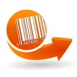 Vector: code-barres sur bouton web orange code-barres sur bouton web orange