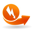 énergie sur bouton web orange