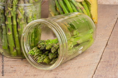 Photo: Jars of asparagus being canned Jars of asparagus being canned