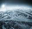 city overpass view of fisheye