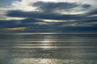 Moody sky over calm Mediterranean sea waters
