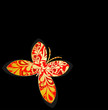 Gold ornamental butterfly. Vector