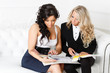 Female designer of interior.