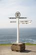 Famous signpost at Land's End in Cornwall UK