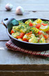Homemade zucchini and tomato ragout