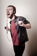 stylish hipster listening to music