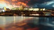 Prague castle at sunrise - time lapse
