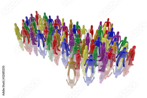 Illustration: Figures in multiple colors forming an arrow Figures in multiple colors forming an arrow