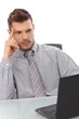 Photo: Young businessman busy by working Young businessman busy by working