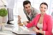 Happy people in office