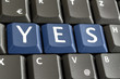 YES written on computer keyboard