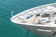 Ship bow of luxury moored yacht