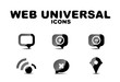 Black glossy web universal icon set