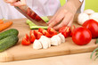 canvas print picture - Chopping food ingredients