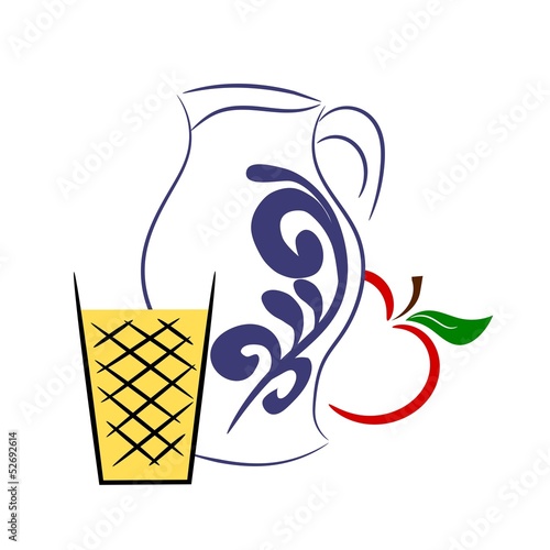 Vector: Apfelwein mit Bembel Apfelwein mit Bembel